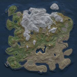 Thumbnail Rust Map: Procedural Map, Size: 4000, Seed: 1372610159, 14 Monuments