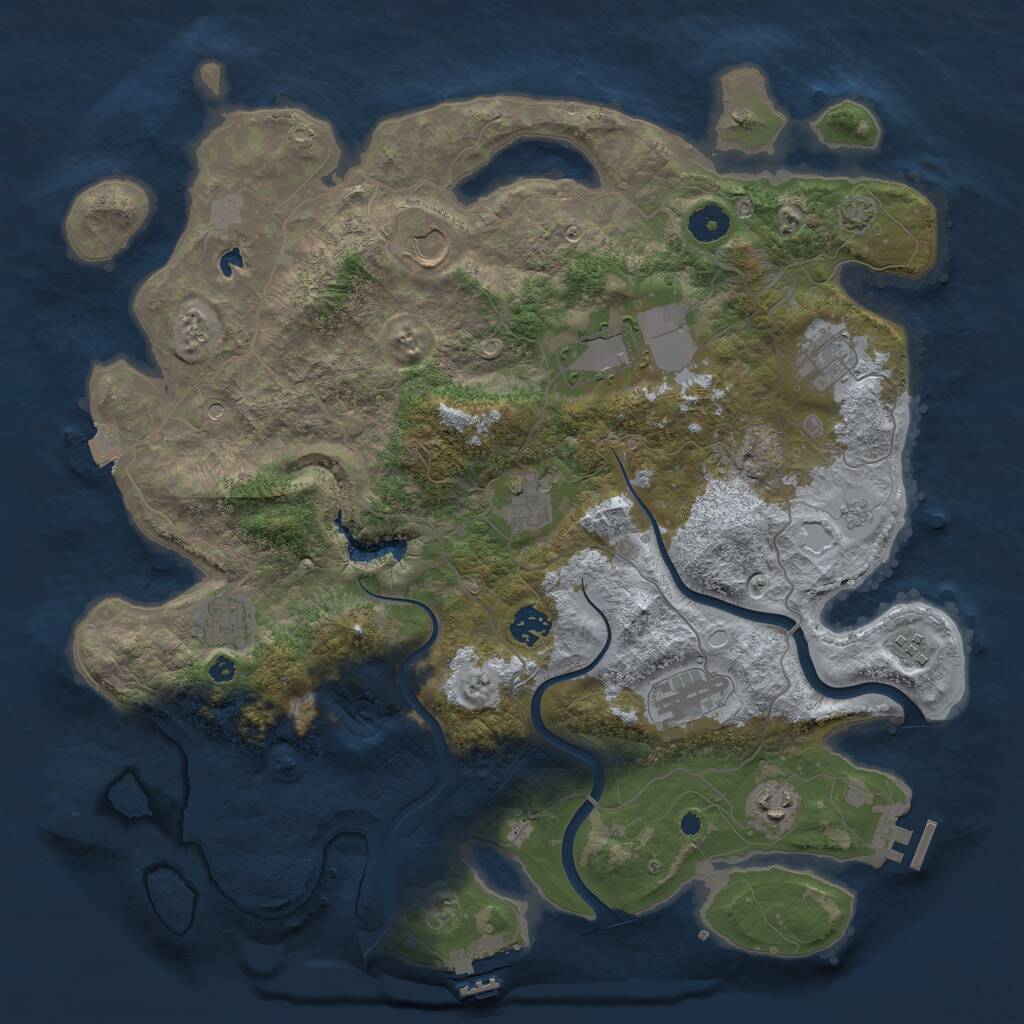 Rust Map: Procedural Map, Size: 4000, Seed: 1168530164, 15 Monuments