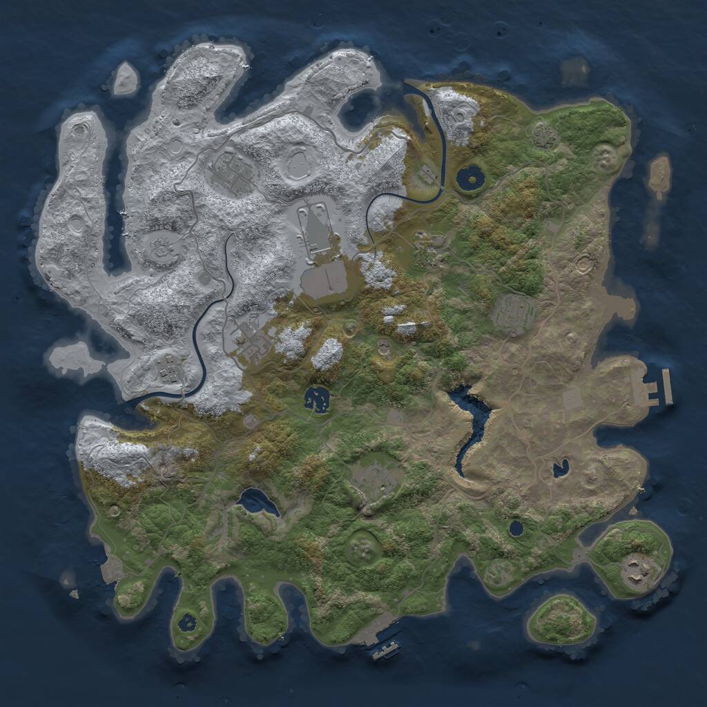 Rust Map: Procedural Map, Size: 4000, Seed: 2003013543, 15 Monuments