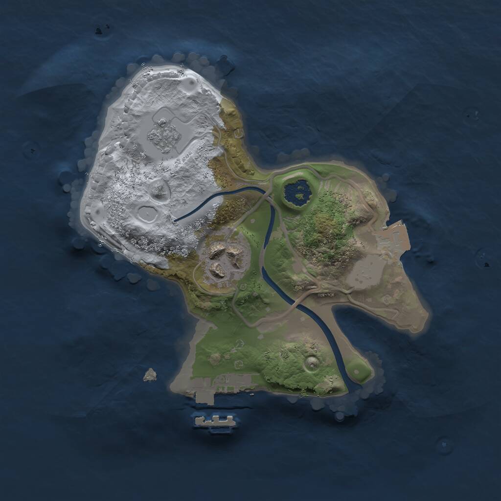 Rust Map: Procedural Map, Size: 1900, Seed: 42, 4 Monuments