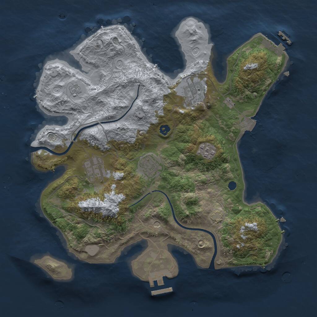 Rust Map: Procedural Map, Size: 3000, Seed: 5097462, 10 Monuments