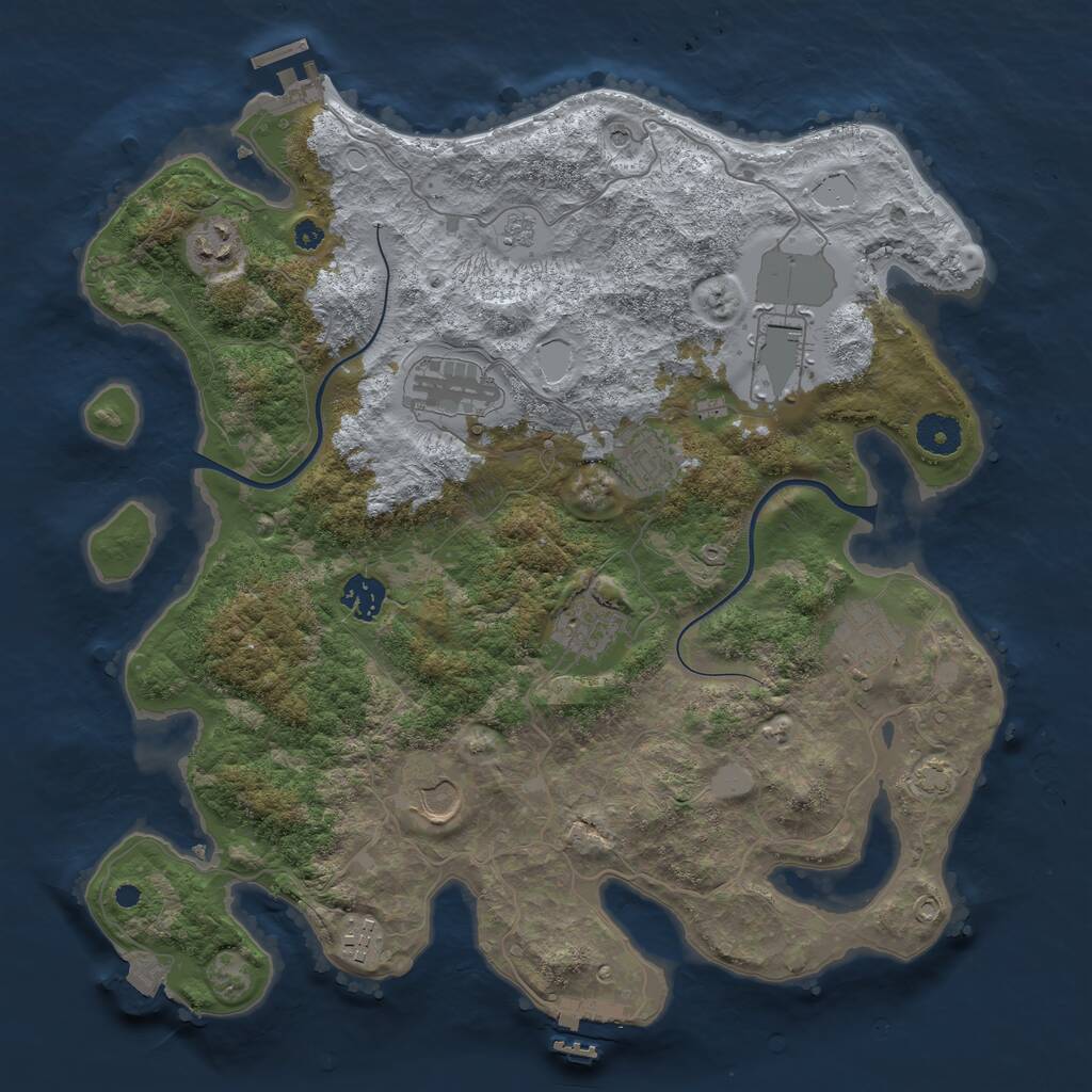 Rust Map: Procedural Map, Size: 3750, Seed: 51243222, 15 Monuments