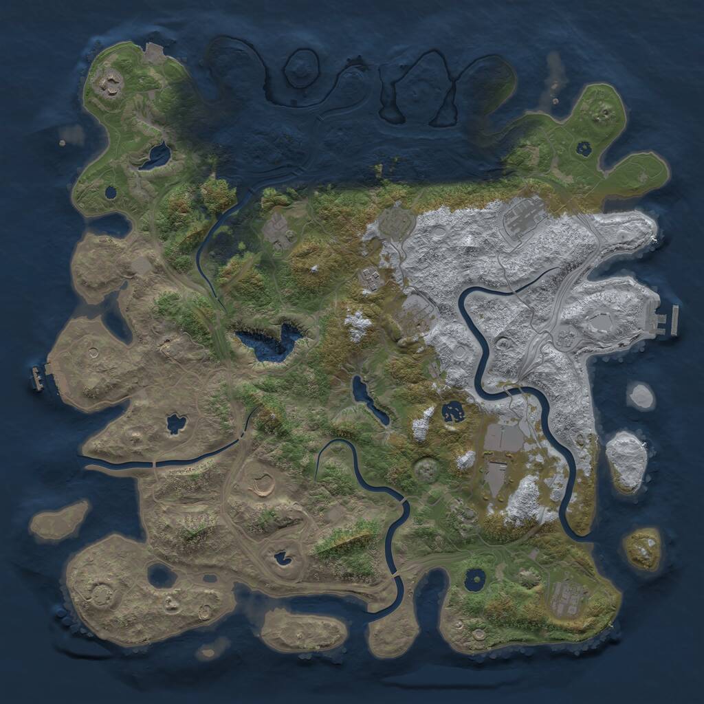 Rust Map: Procedural Map, Size: 4696, Seed: 1337, 19 Monuments