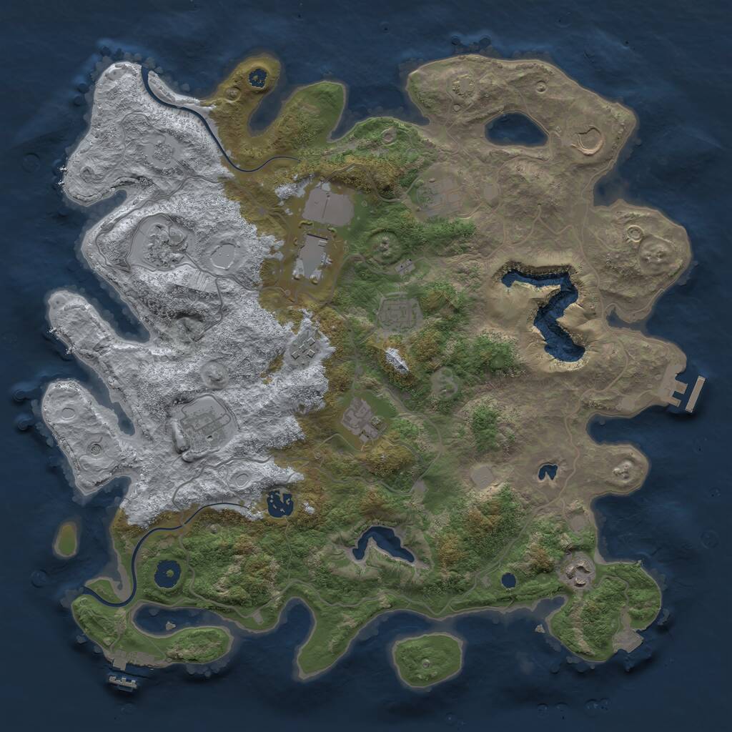 Rust Map: Procedural Map, Size: 4000, Seed: 8985792, 16 Monuments