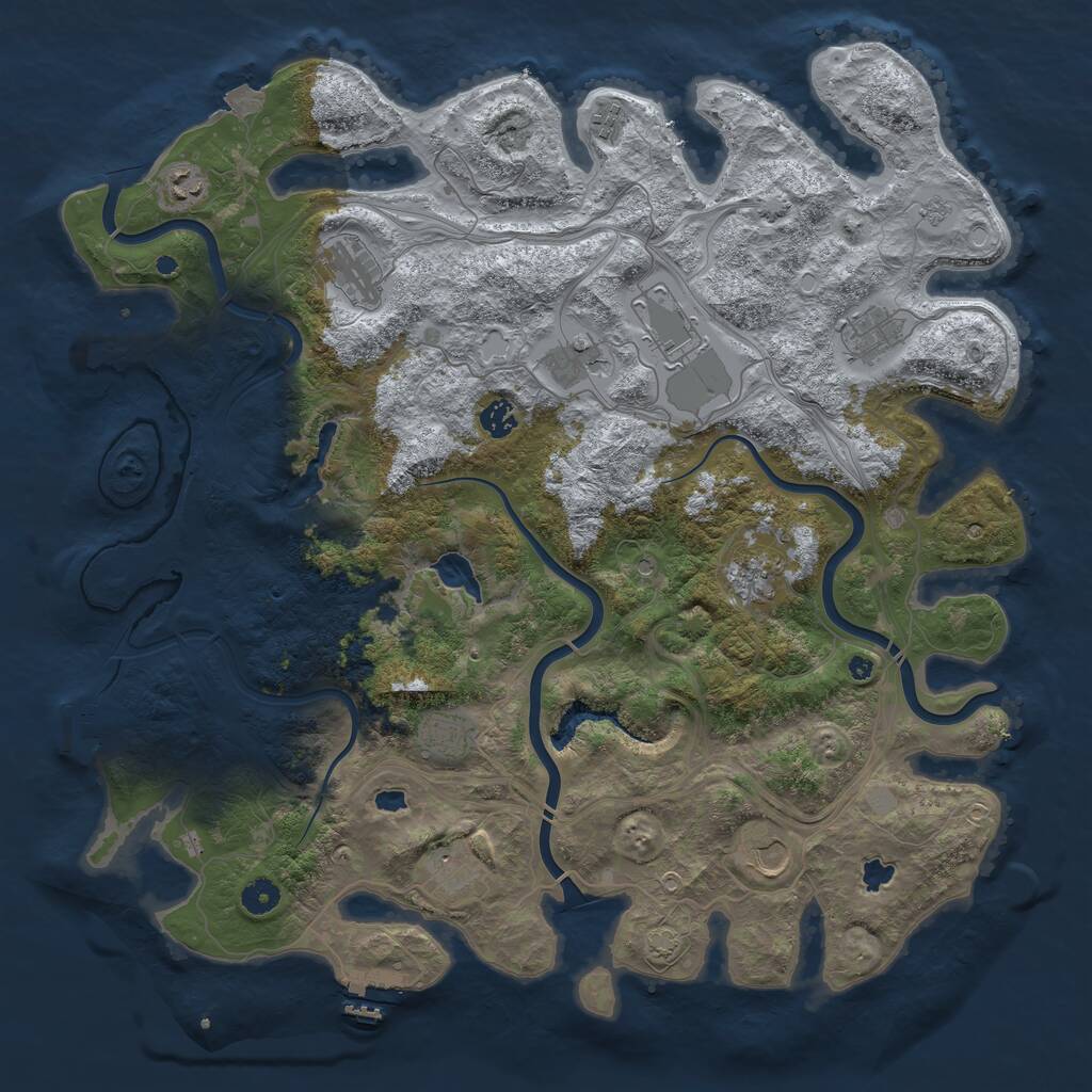 Rust Map: Procedural Map, Size: 4500, Seed: 7824, 19 Monuments