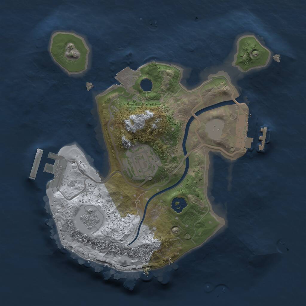 Rust Map: Procedural Map, Size: 2000, Seed: 49776239, 5 Monuments