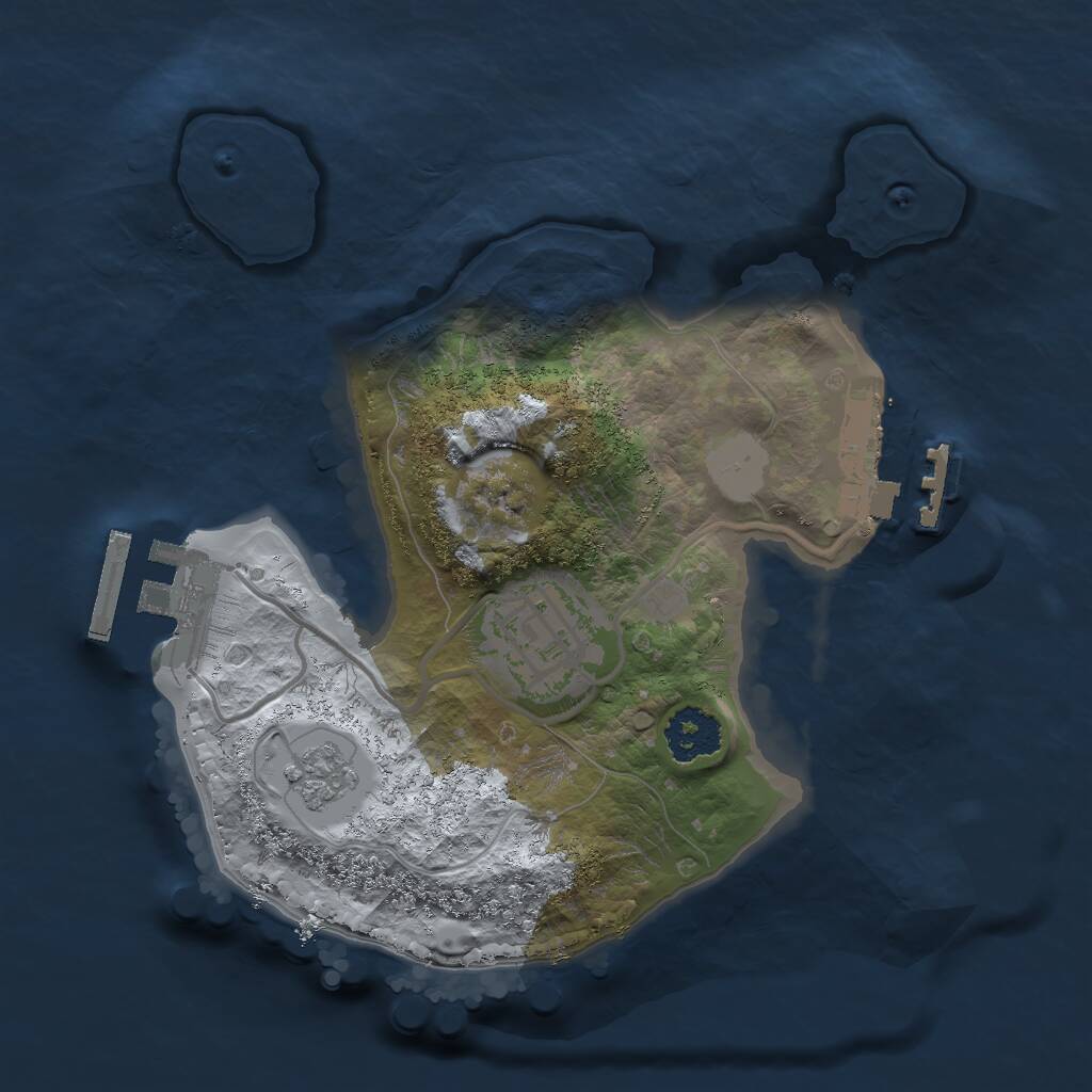 Rust Map: Procedural Map, Size: 2000, Seed: 49776239, 5 Monuments