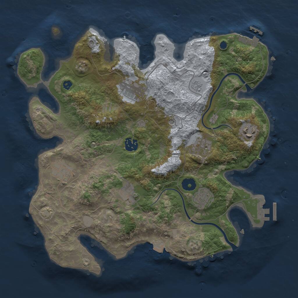 Rust Map: Procedural Map, Size: 3300, Seed: 548561708, 13 Monuments