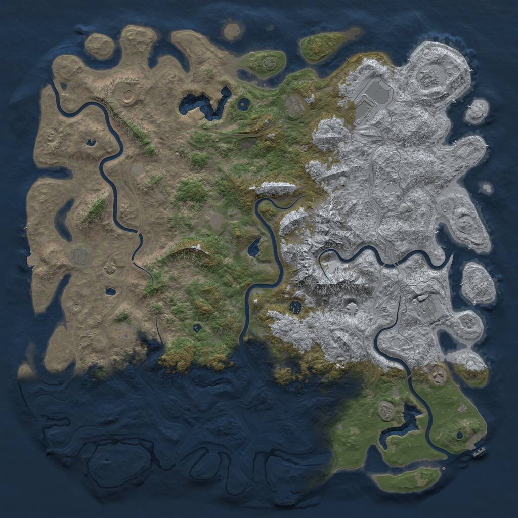 Rust Map: Procedural Map, Size: 6000, Seed: 19797086, 19 Monuments