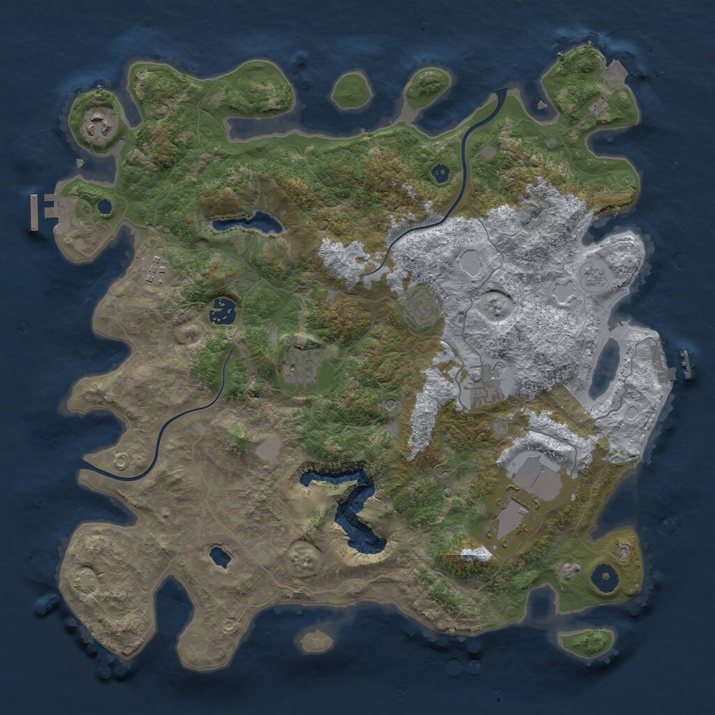 Rust Map: Procedural Map, Size: 4000, Seed: 134686044, 15 Monuments