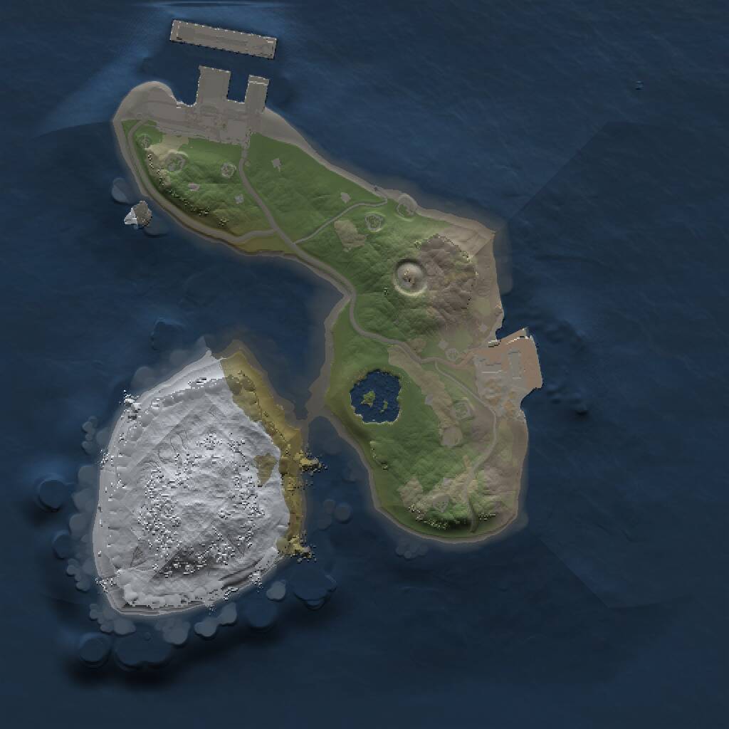 Rust Map: Procedural Map, Size: 1400, Seed: 45617, 2 Monuments