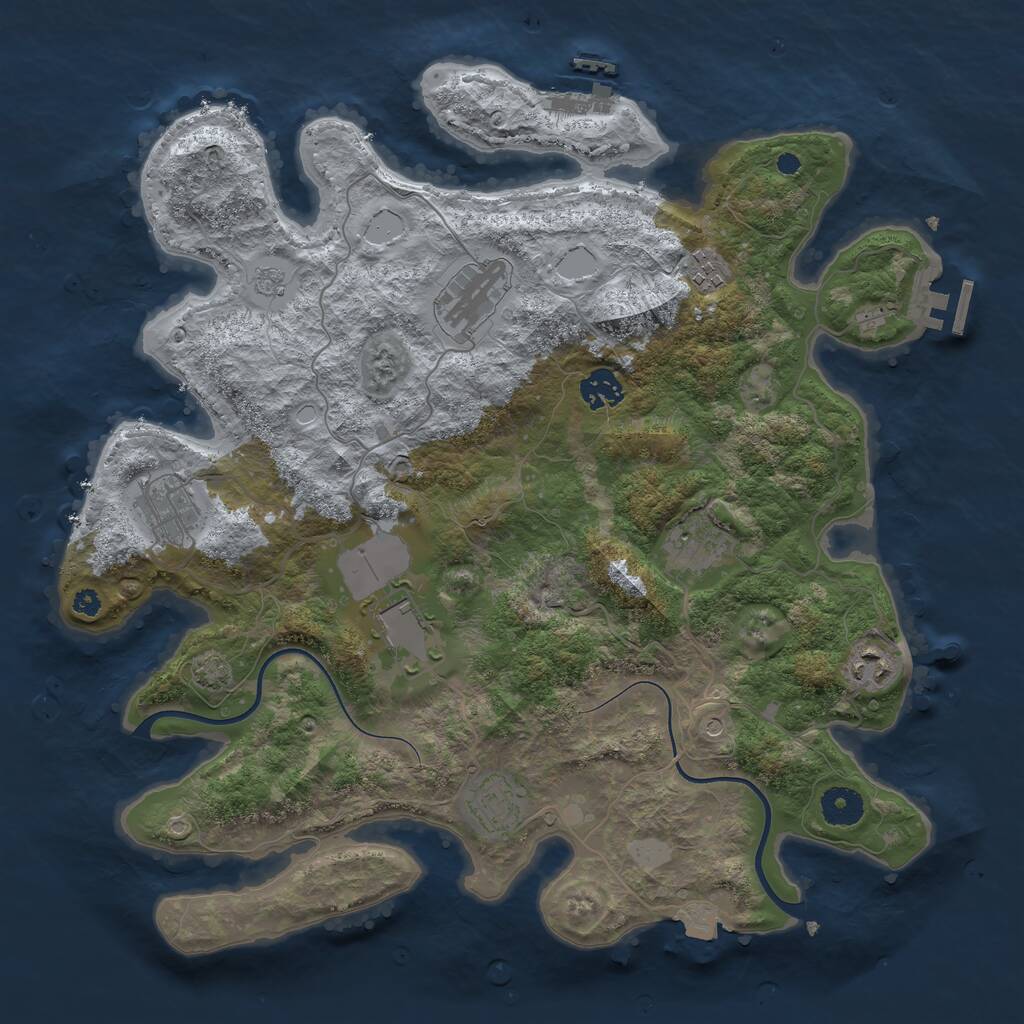 Rust Map: Procedural Map, Size: 3750, Seed: 903, 14 Monuments