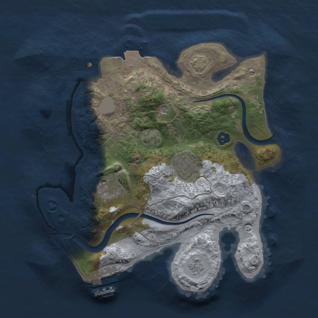 Rust Map: Procedural Map, Size: 2500, Seed: 204134357, 7 Monuments