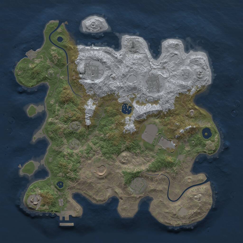 Rust Map: Procedural Map, Size: 3500, Seed: 2019261311, 12 Monuments