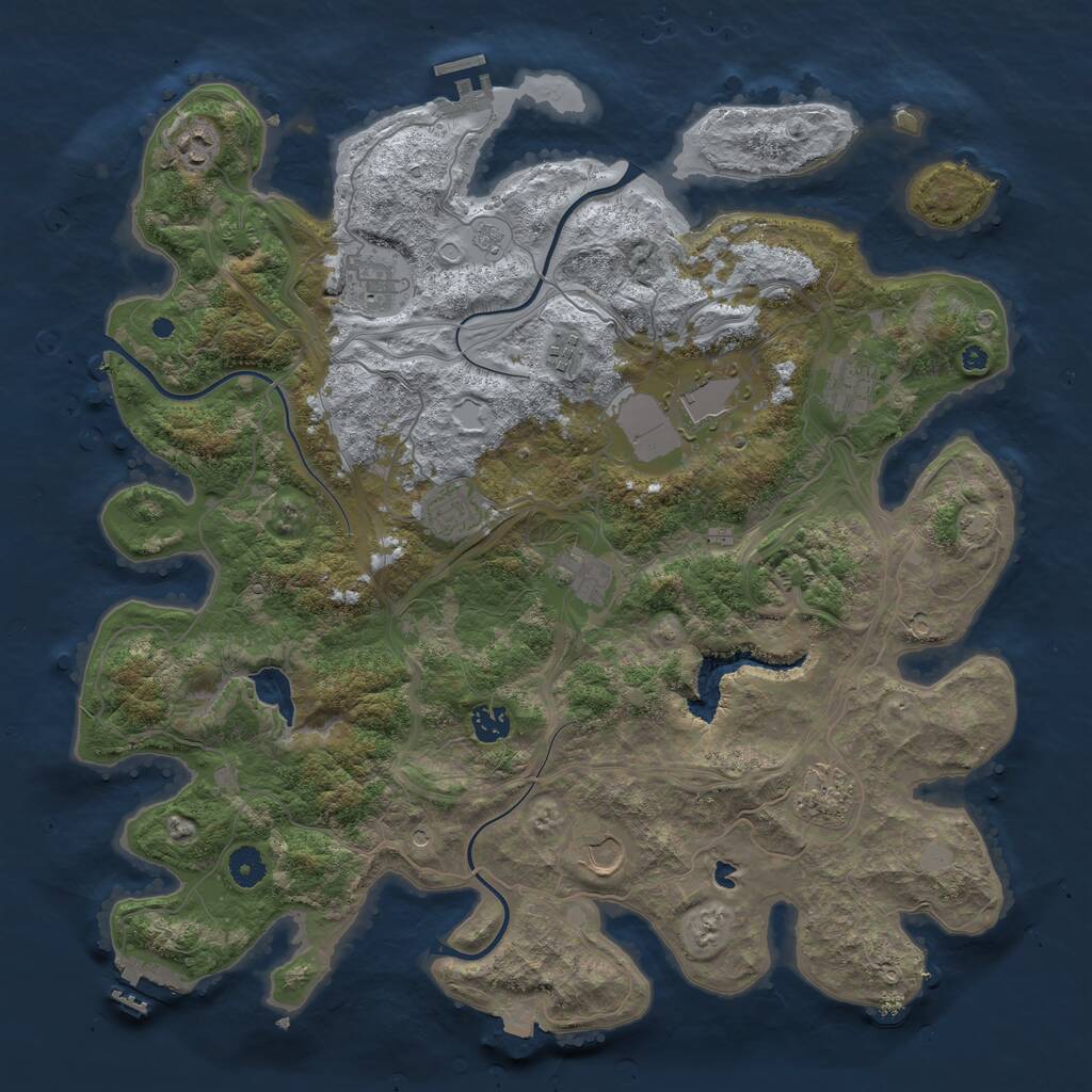 Rust Map: Procedural Map, Size: 4250, Seed: 1743654257, 16 Monuments