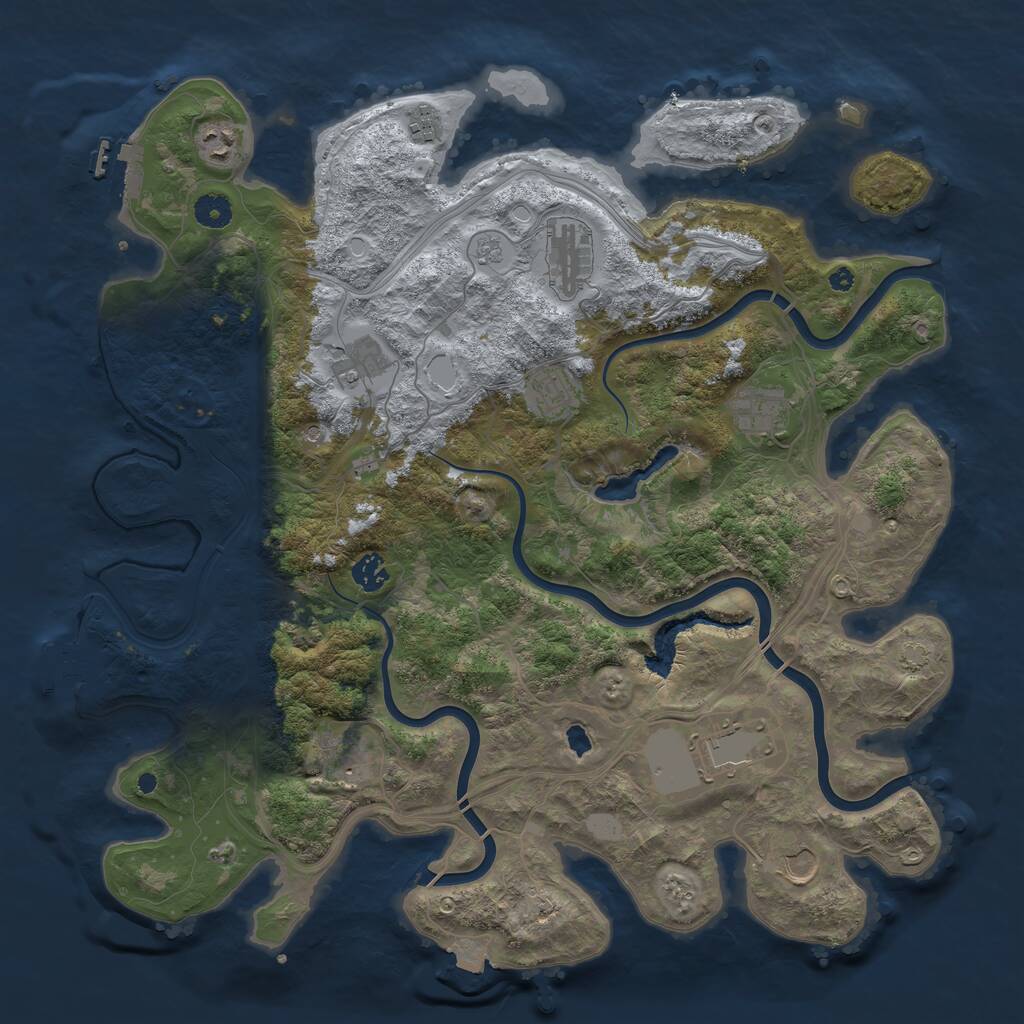 Rust Map: Procedural Map, Size: 4250, Seed: 1743654257, 16 Monuments