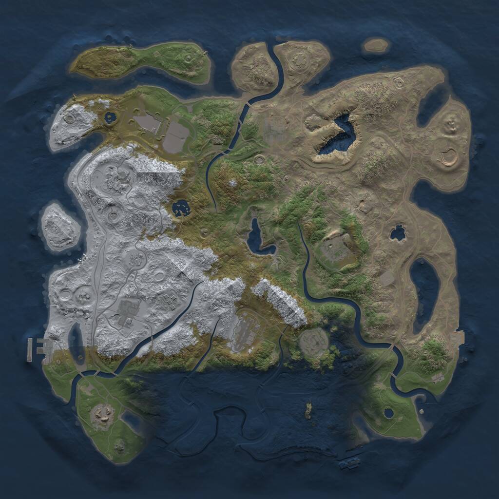 Rust Map: Procedural Map, Size: 4250, Seed: 26854, 17 Monuments
