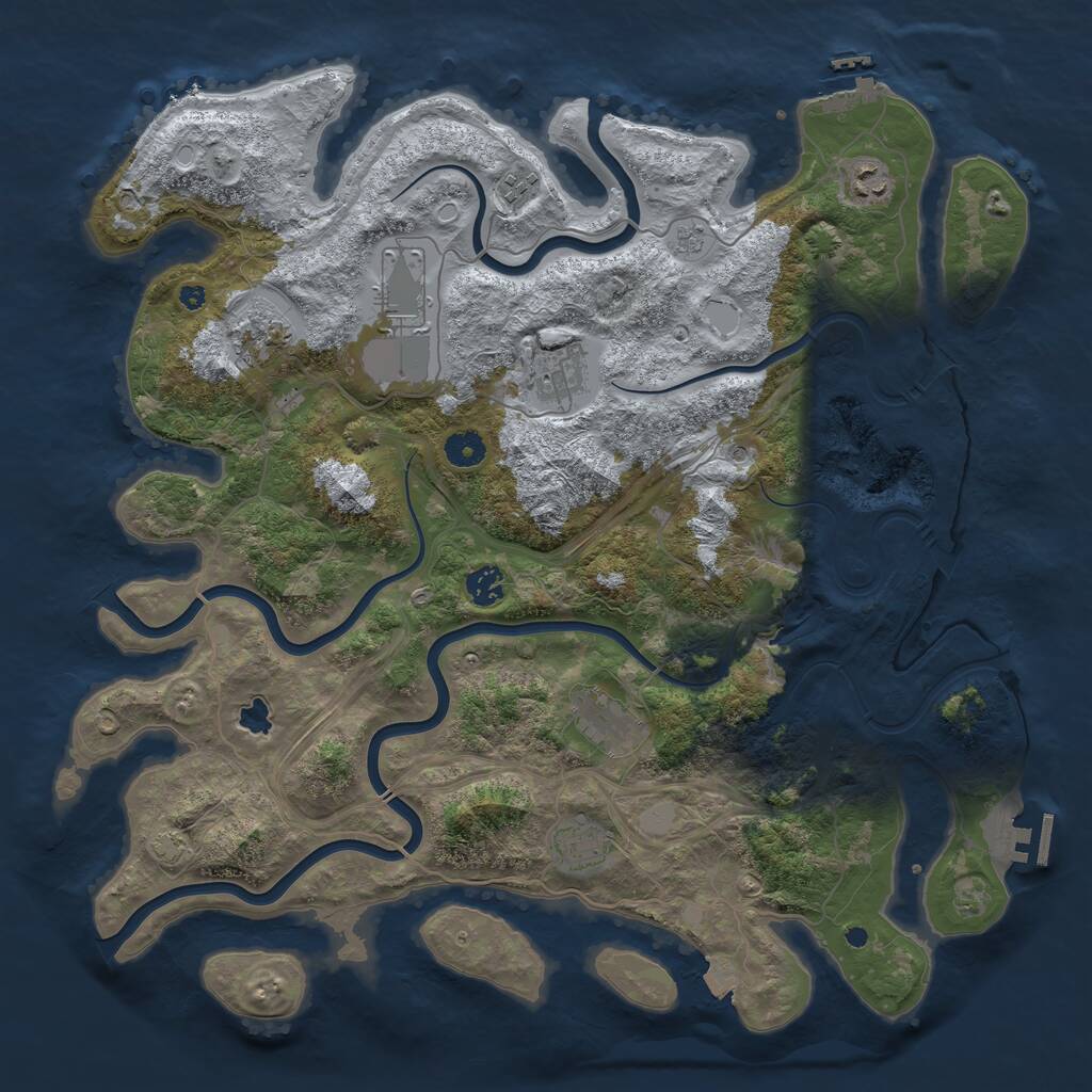 Rust Map: Procedural Map, Size: 4253, Seed: 1249887509, 14 Monuments