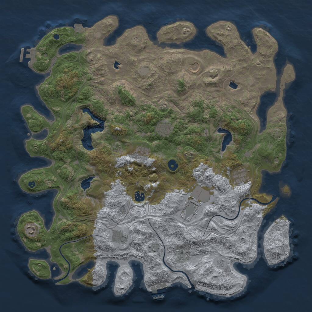 Rust Map: Procedural Map, Size: 4500, Seed: 10102024, 17 Monuments