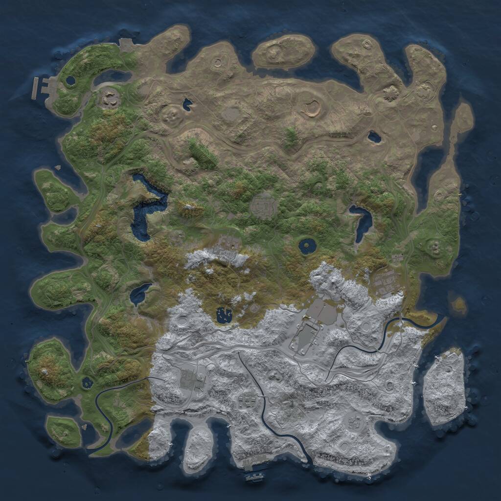 Rust Map: Procedural Map, Size: 4500, Seed: 10102024, 15 Monuments