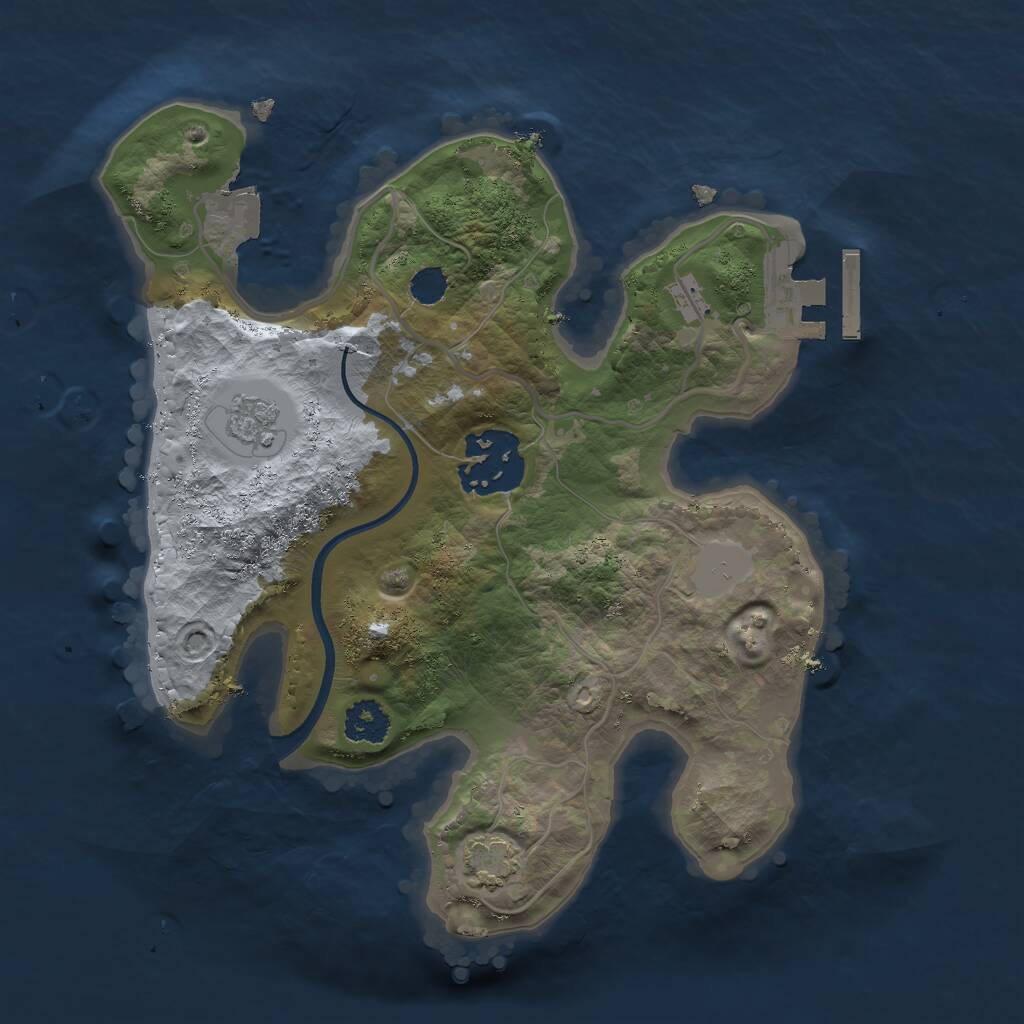 Rust Map: Procedural Map, Size: 2300, Seed: 939477701, 5 Monuments