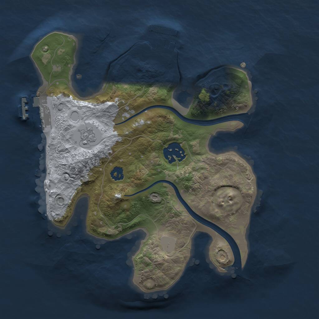 Rust Map: Procedural Map, Size: 2300, Seed: 939477701, 5 Monuments