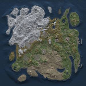 Thumbnail Rust Map: Procedural Map, Size: 3800, Seed: 930303080, 15 Monuments