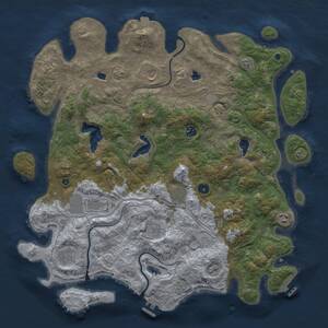 Thumbnail Rust Map: Procedural Map, Size: 4500, Seed: 820471590, 14 Monuments