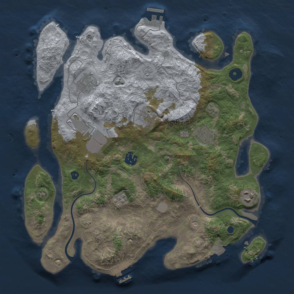 Rust Map: Procedural Map, Size: 3500, Seed: 170327261, 13 Monuments