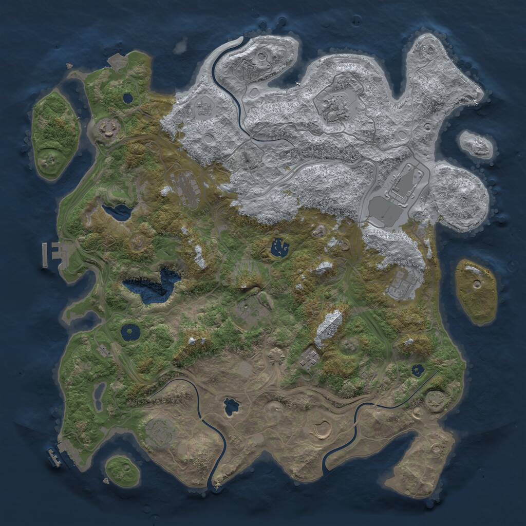 Rust Map: Procedural Map, Size: 4250, Seed: 294577892, 16 Monuments