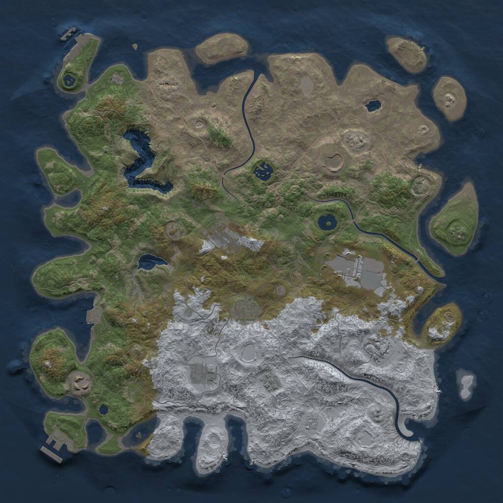 Rust Map: Procedural Map, Size: 4222, Seed: 10102024, 17 Monuments