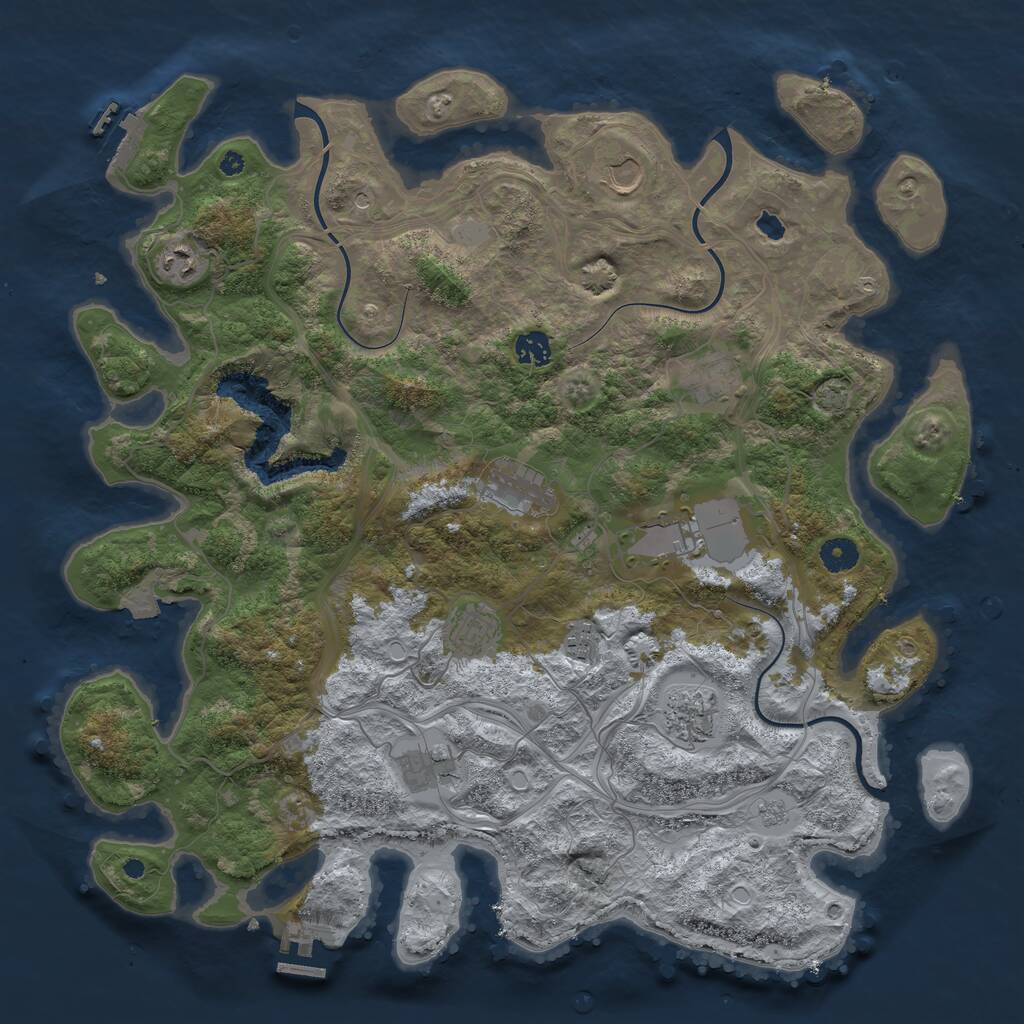 Rust Map: Procedural Map, Size: 4250, Seed: 10102024, 16 Monuments