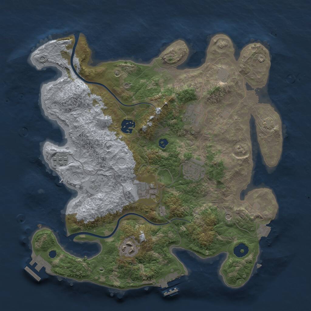 Rust Map: Procedural Map, Size: 3300, Seed: 24584, 12 Monuments