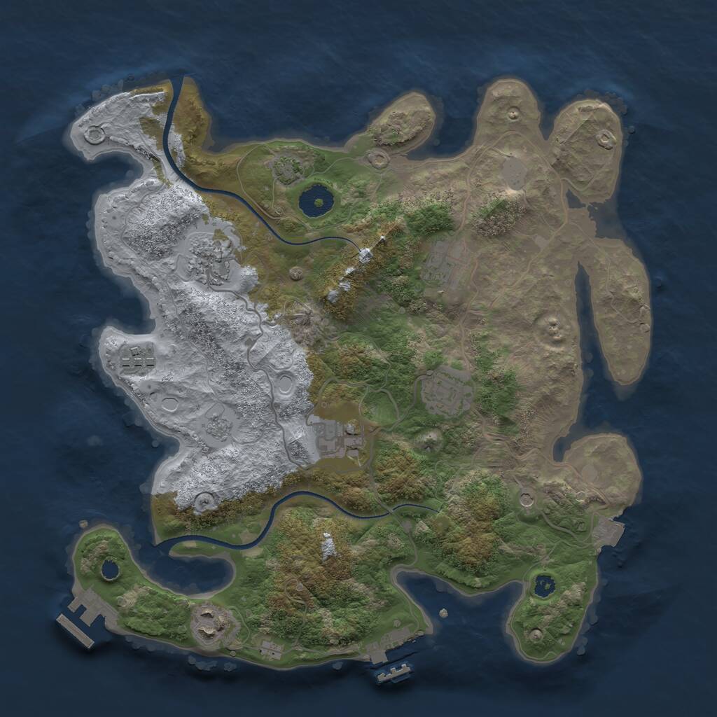 Rust Map: Procedural Map, Size: 3300, Seed: 24584, 12 Monuments
