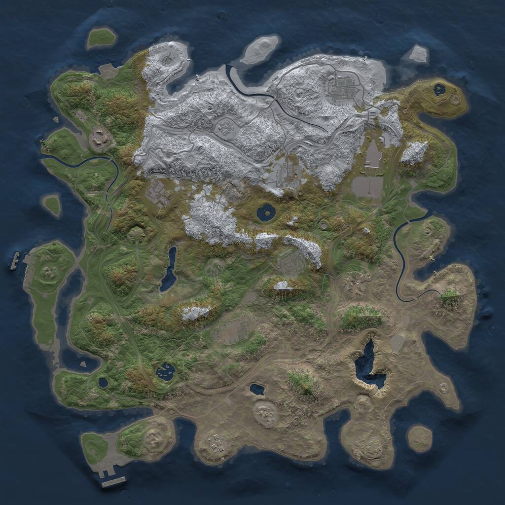 Rust Map: Procedural Map, Size: 4253, Seed: 1547065589, 16 Monuments