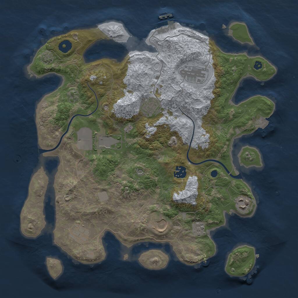 Rust Map: Procedural Map, Size: 3500, Seed: 671860908, 12 Monuments