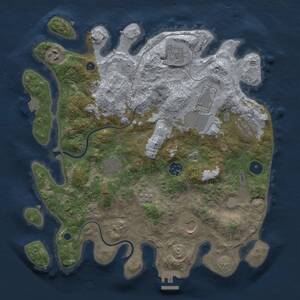 Thumbnail Rust Map: Procedural Map, Size: 3500, Seed: 748482100, 13 Monuments