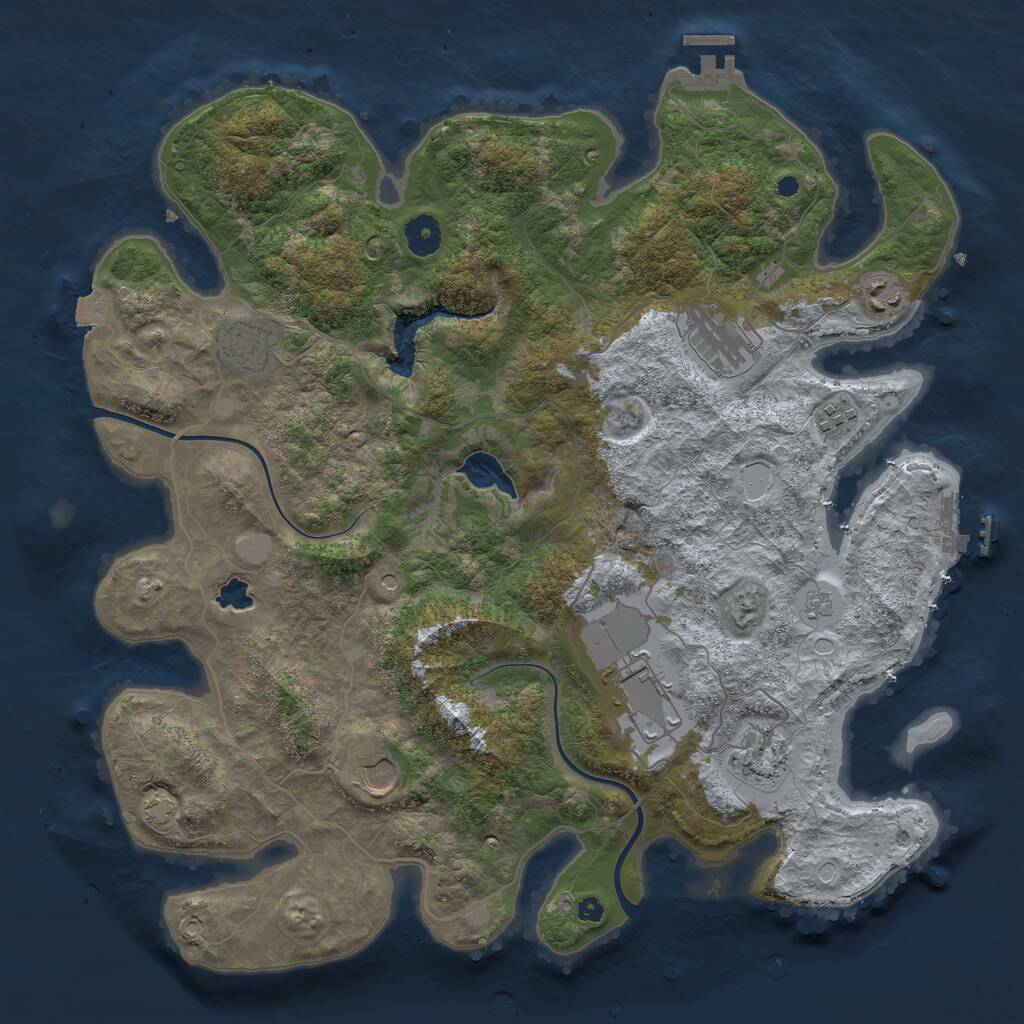 Rust Map: Procedural Map, Size: 4000, Seed: 353052724, 13 Monuments