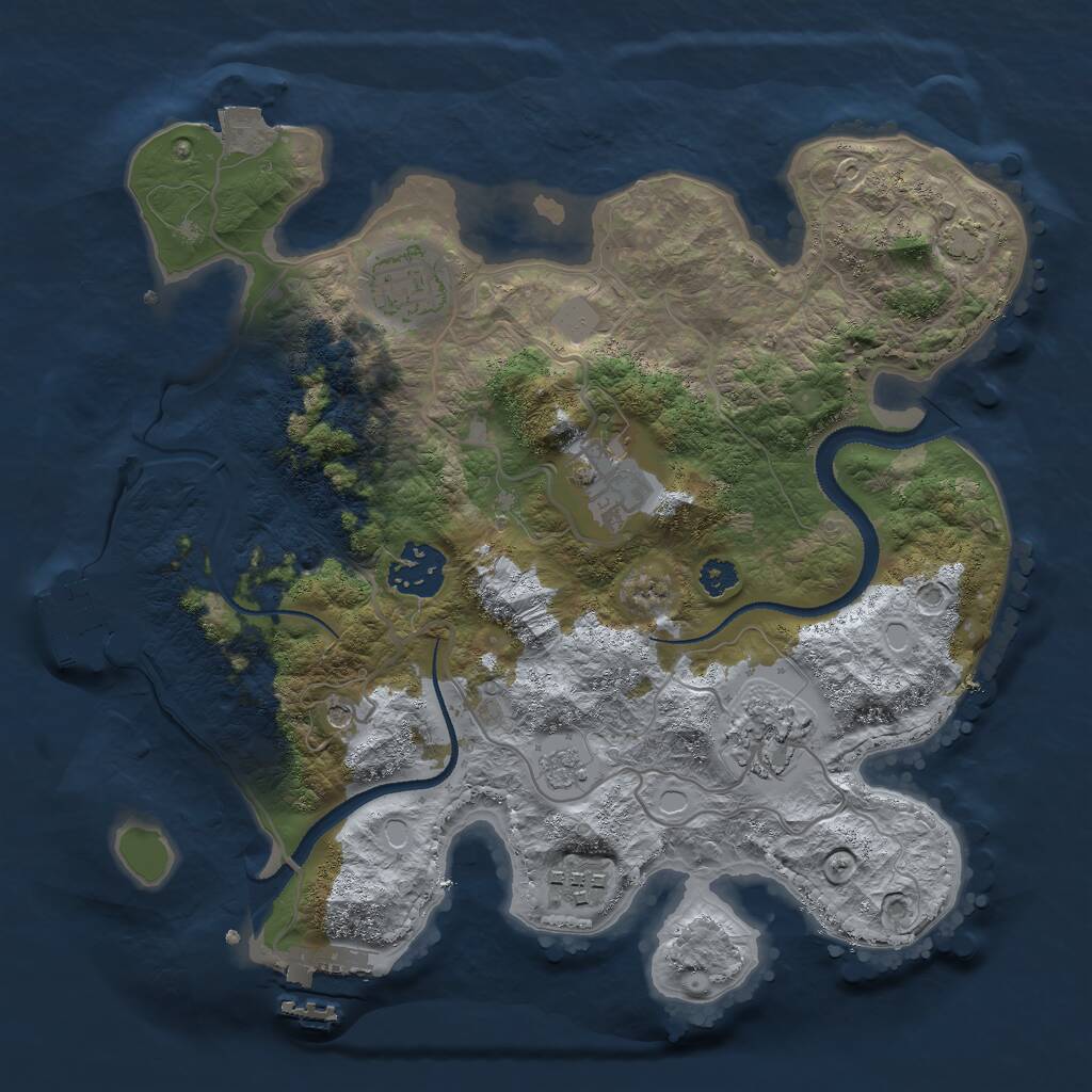 Rust Map: Procedural Map, Size: 2950, Seed: 50000, 11 Monuments