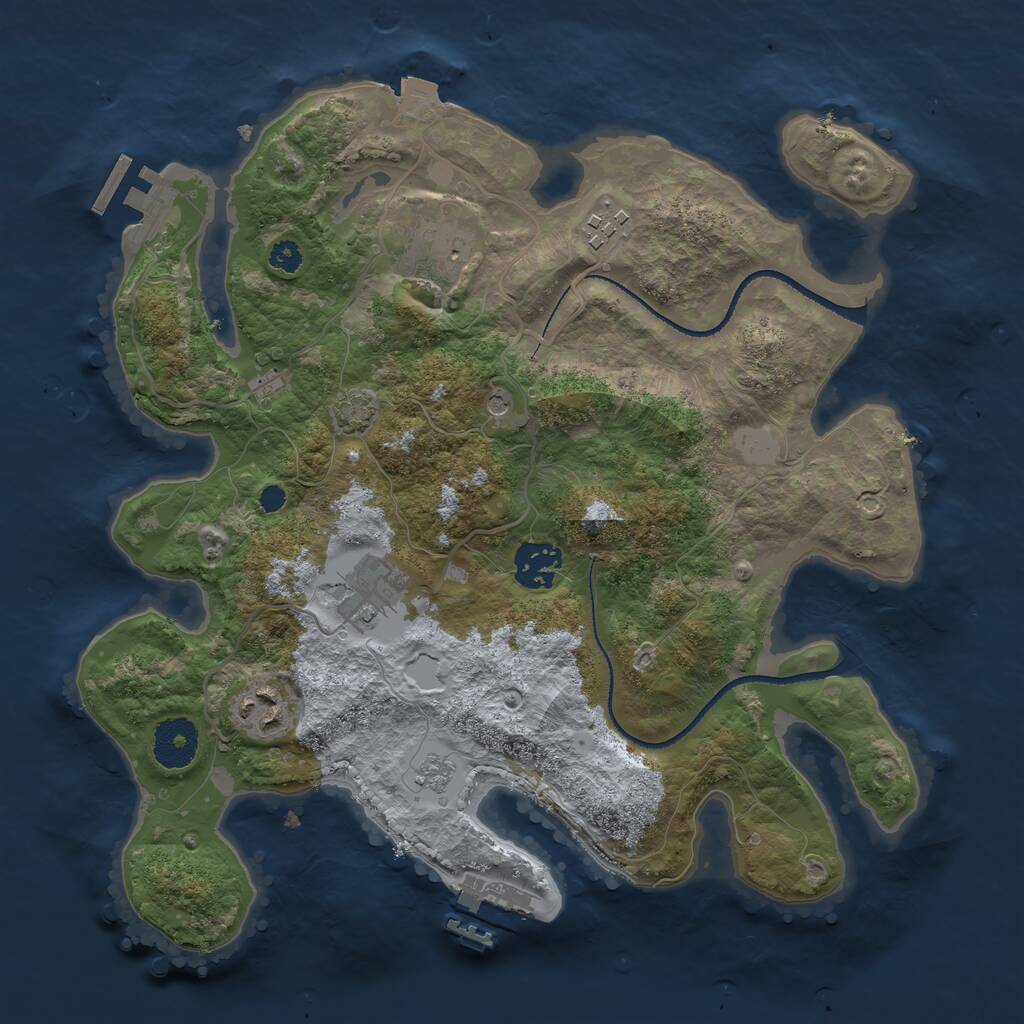 Rust Map: Procedural Map, Size: 3200, Seed: 138112806, 11 Monuments