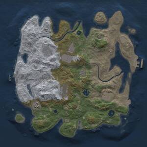 Thumbnail Rust Map: Procedural Map, Size: 3500, Seed: 597763776, 12 Monuments