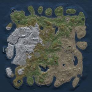 Thumbnail Rust Map: Procedural Map, Size: 4000, Seed: 1082757326, 14 Monuments