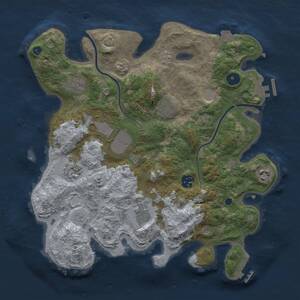 Thumbnail Rust Map: Procedural Map, Size: 3500, Seed: 284681356, 14 Monuments