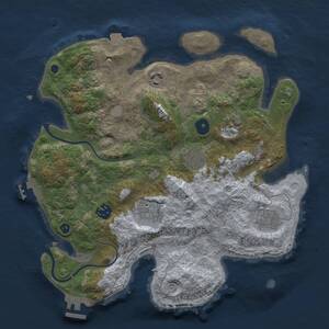 Thumbnail Rust Map: Procedural Map, Size: 3300, Seed: 1827161711, 12 Monuments