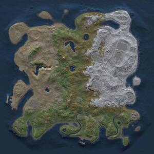 Thumbnail Rust Map: Procedural Map, Size: 4000, Seed: 2144590232, 15 Monuments