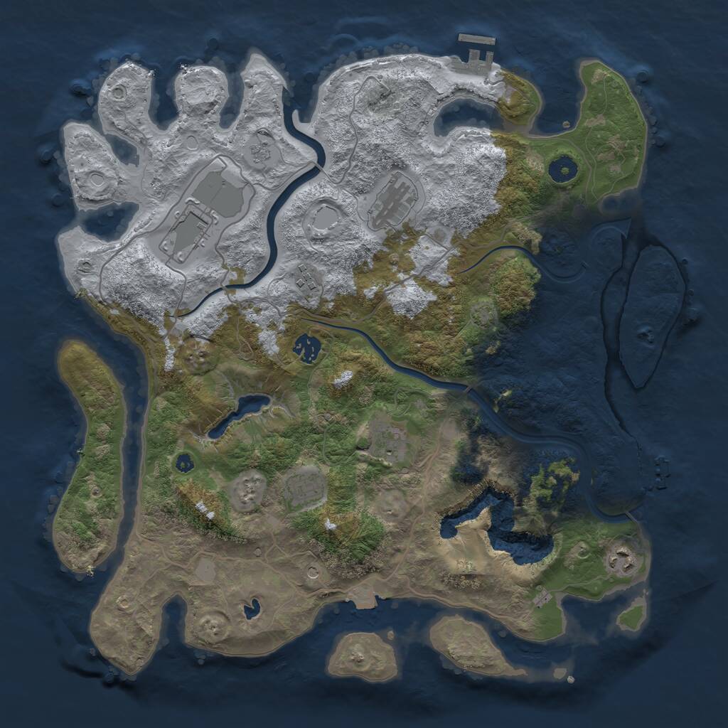 Rust Map: Procedural Map, Size: 4000, Seed: 234065120, 13 Monuments