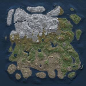 Thumbnail Rust Map: Procedural Map, Size: 4000, Seed: 1177491473, 13 Monuments