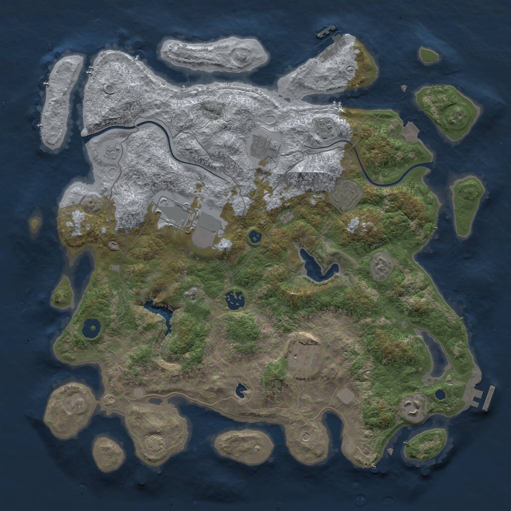 Rust Map: Procedural Map, Size: 4000, Seed: 1177491473, 13 Monuments