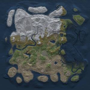 Thumbnail Rust Map: Procedural Map, Size: 4000, Seed: 1177491473, 14 Monuments
