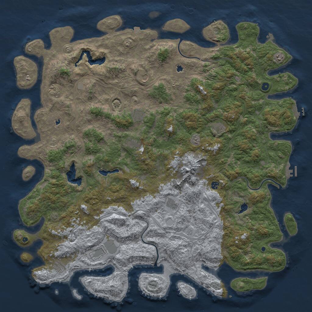 Rust Map: Procedural Map, Size: 6000, Seed: 911911, 17 Monuments